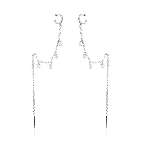 Dlouhé provlékací náušnice se zirkony AGT-E024VW-EC Agato