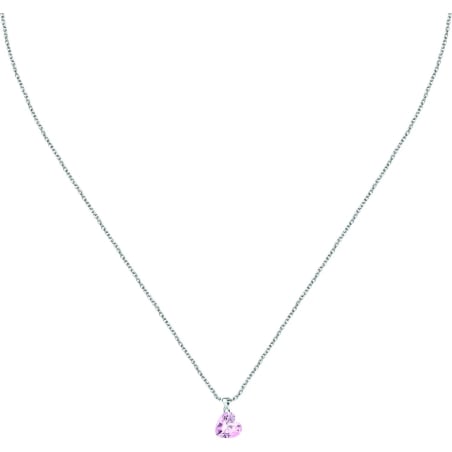 Něžný stříbrný náhrdelník s růžovým srdíčkem Silver LPS10AWV33 La Petite Story