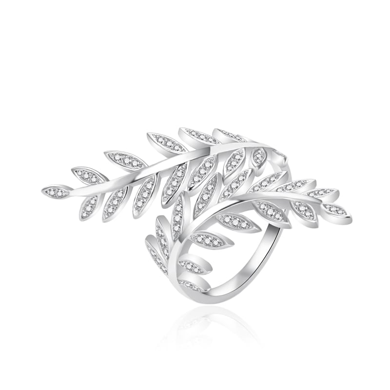 Výrazný stříbrný prsten s lístečky AGT-R27W Agato / Obvod: 52 mm - 52 mm Výrazný stříbrný prsten s lístečky AGT-R27W Agato / Obvod: 52 mm - 52 mm