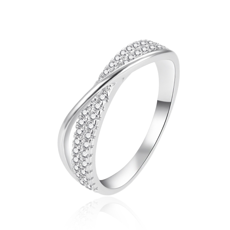 Elegantní stříbrný prsten se zirkony AGT-R19W Agato / Obvod: 52 mm - 52 mm Elegantní stříbrný prsten se zirkony AGT-R19W Agato / Obvod: 52 mm - 52 mm