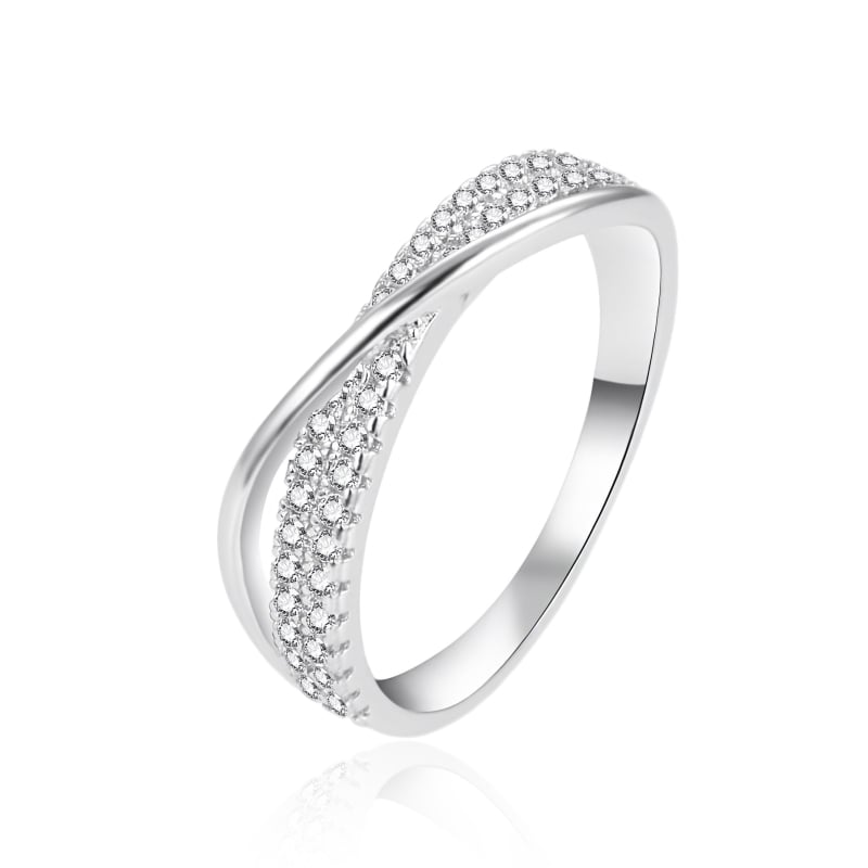 Elegantní stříbrný prsten se zirkony AGT-R19W Agato / Obvod: 60 mm - 60 mm Elegantní stříbrný prsten se zirkony AGT-R19W Agato / Obvod: 60 mm - 60 mm