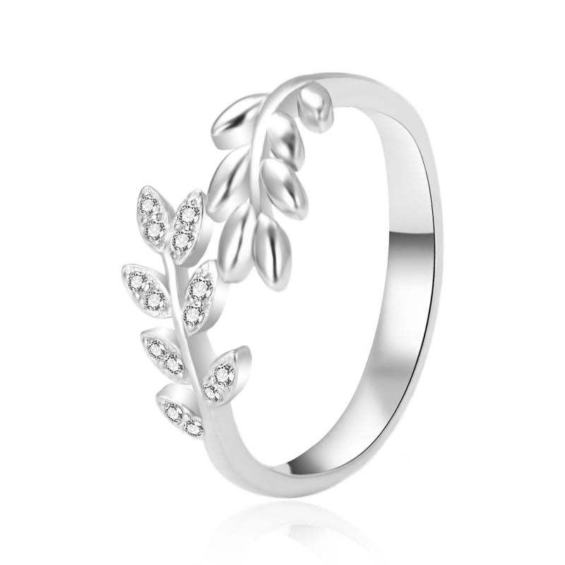 Stříbrný prsten s lístečky AGT-R29W Agato / Obvod: 52 mm - 52 mm Stříbrný prsten s lístečky AGT-R29W Agato / Obvod: 52 mm - 52 mm