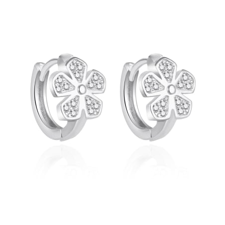 Drobné stříbrné náušnice s kytičkou AGT-ED008KW Agato