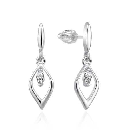 Slušivé stříbrné náušnice se zirkony AGT-E102PW Agato