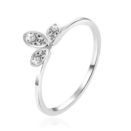 Něžný stříbrný prsten se zirkony AGT-R21W Agato / Obvod: 52 mm - 52 mm