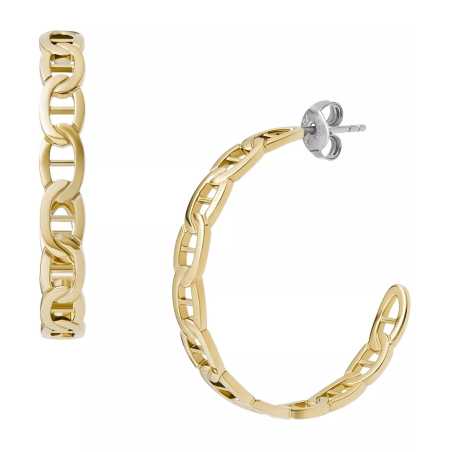 Pozlacené kruhové náušnice Heritage D-Link JF04781710 Fossil