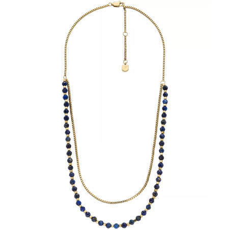 Dvojitý pozlacený náhrdelník s lazuritem All Stacked Up JA7247710 Fossil