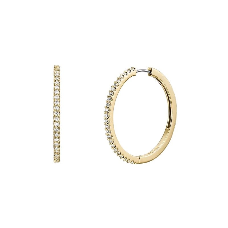 Elegantní pozlacené kruhy Ellis JA7261710 Fossil