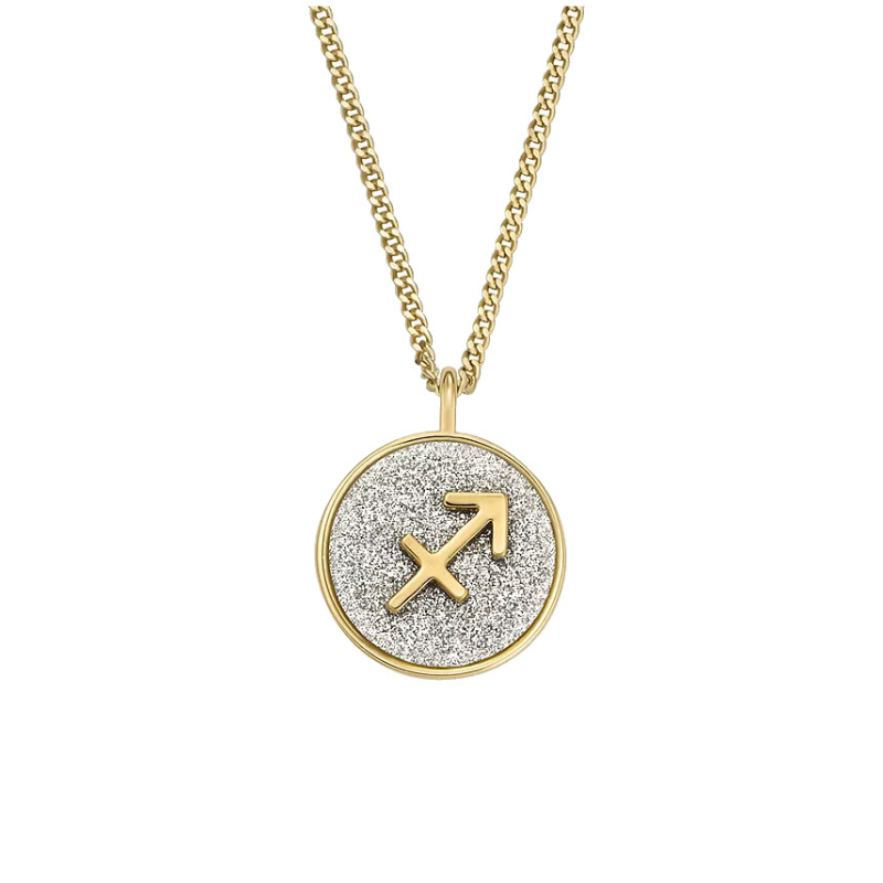 Pozlacený náhrdelník znamení Střelec JOA00954710 Fossil Pozlacený náhrdelník znamení Střelec JOA00954710 Fossil