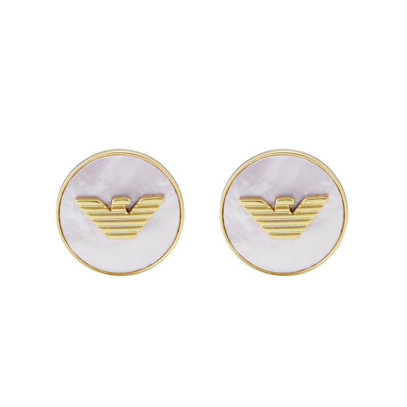 Půvabné náušnice s perletí Eagle Logo EGS3141710 Emporio Armani