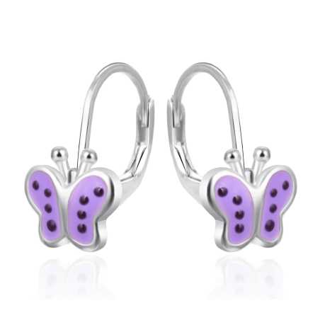Stříbrné dívčí náušnice s motýlky AGT-ED017L Agato