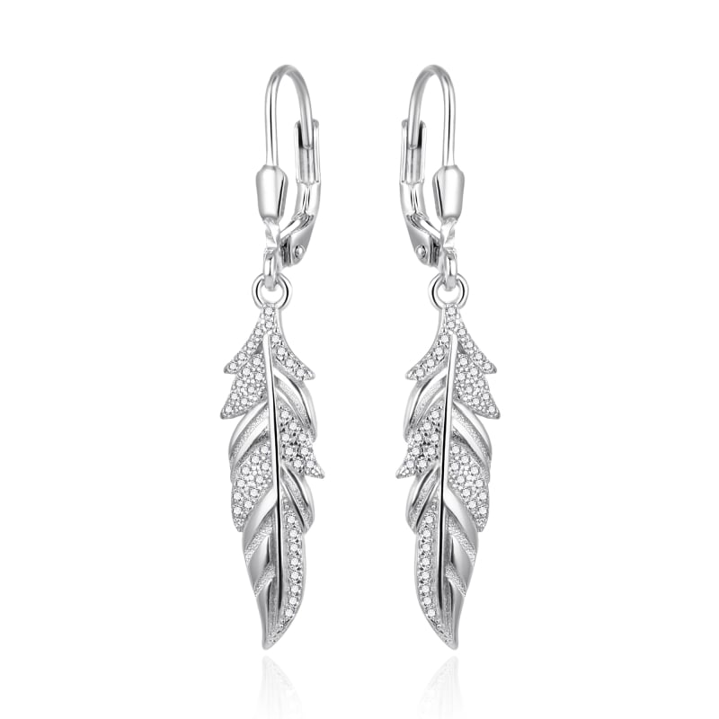 Stříbrné visací náušnice Lístečky AGT-E107LW Agato Stříbrné visací náušnice Lístečky AGT-E107LW Agato