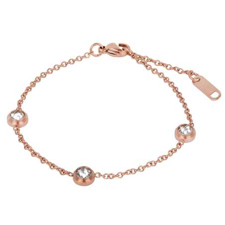 Růžově pozlacený náramek na nohu se třpytivými ozdobami Troli