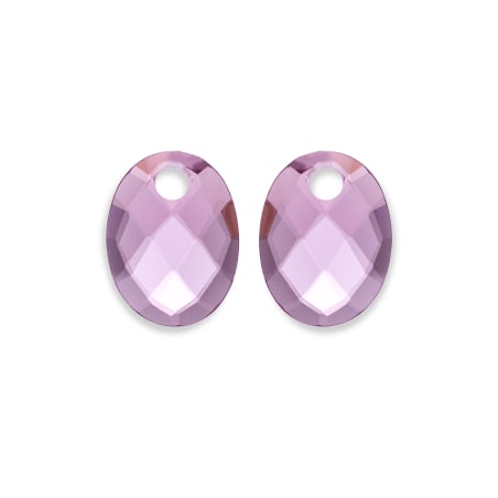 Oválné přívěsky na náušnice z fialového růženínu EAGEM59-MO Sparkling