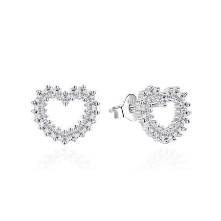 Třpytivé srdíčkové náušnice AGT-E153PW Agato