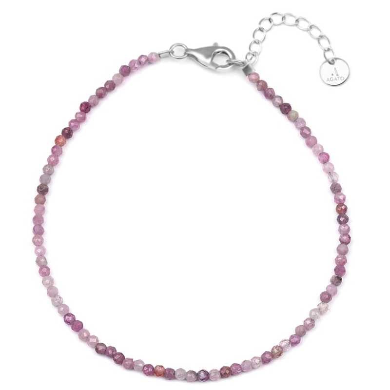 Minerální náramek s růžovými korálky rubínu POL-B12/21L Agato Minerální náramek s růžovými korálky rubínu POL-B12/21L Agato
