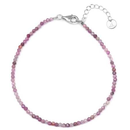 Minerální náramek s růžovými korálky rubínu POL-B12/21L Agato