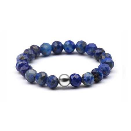 Korálkový prsten s lazuritem POL-R02 Agato / Obvod: 49 mm - 49 mm