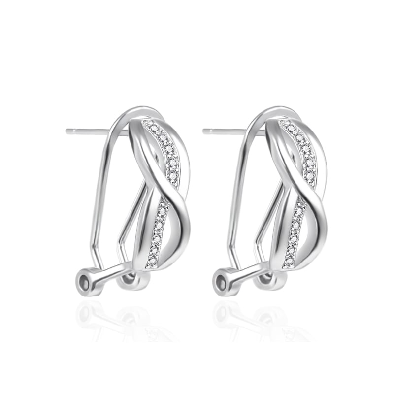 Stříbrné visací náušnice se zirkony AGT-E025KKW Agato