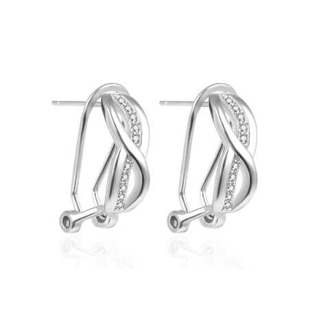 Stříbrné visací náušnice se zirkony AGT-E025KKW Agato