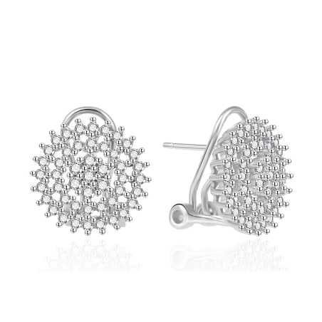 Třpytivé stříbrné náušnice se zirkony AGT-E030KKW Agato