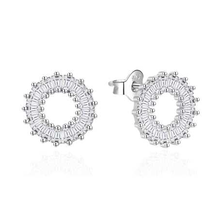 Stříbrné náušnice s čirými zirkony AGT-E088PW Agato