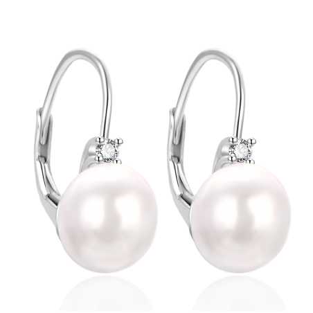 Stříbrné náušnice s říční perlou AGT-E116LW-P Agato