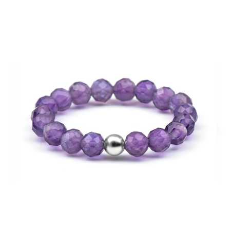 Minerální dámský prsten s ametystem POL-R03 Agato / Obvod: 49 mm - 49 mm