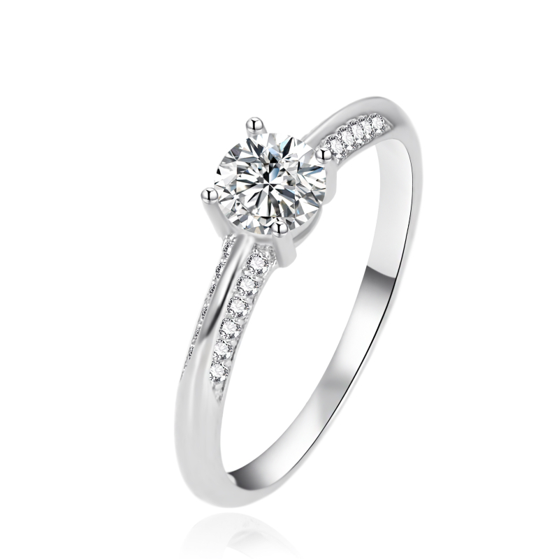 Stříbrný zásnubní prsten se zirkony AGT-R14W Agato / Obvod: 54 mm - 54 mm Stříbrný zásnubní prsten se zirkony AGT-R14W Agato / Obvod: 54 mm - 54 mm