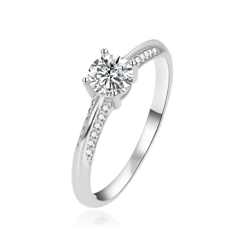 Stříbrný zásnubní prsten se zirkony AGT-R14W Agato / Obvod: 56 mm - 56 mm