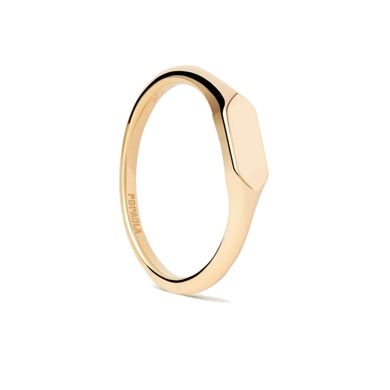 Minimalistický pozlacený prsten Hexagon Mini AN01-C47 Pdpaola / Obvod: 54 mm - 54 mm