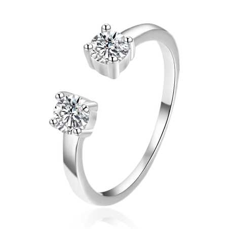 Otevřený stříbrný prsten se zirkony AGT-R01W42 Agato / Obvod: 62 mm - 62 mm