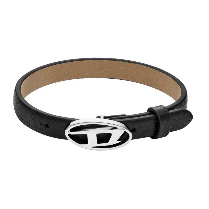Černý kožený unisex náramek Stackables DX1516040 Diesel Černý kožený unisex náramek Stackables DX1516040 Diesel
