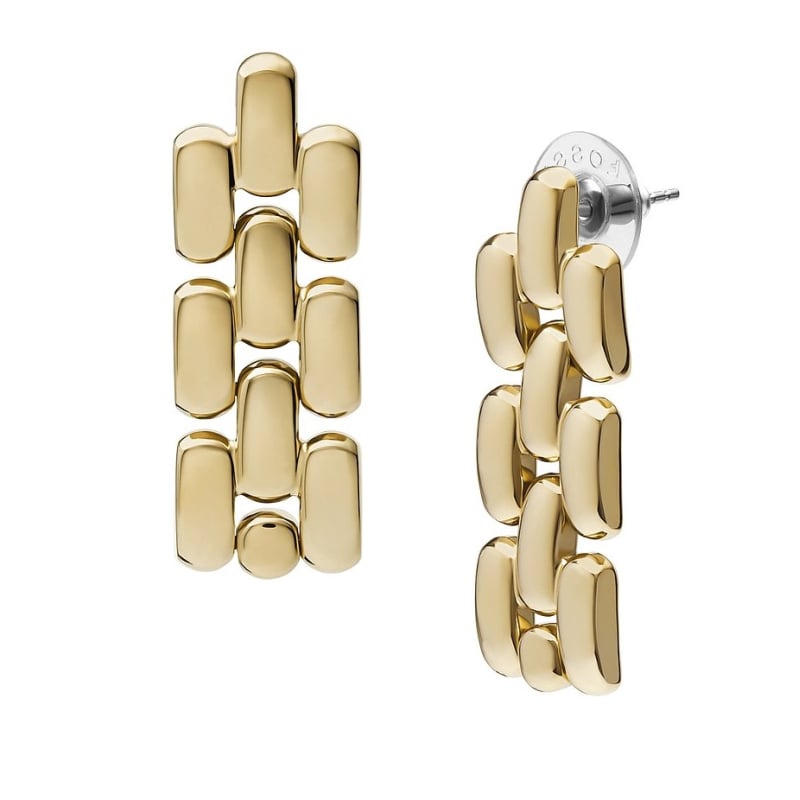 Elegantní visací pozlacené náušnice Arden JF04786710 Fossil Elegantní visací pozlacené náušnice Arden JF04786710 Fossil