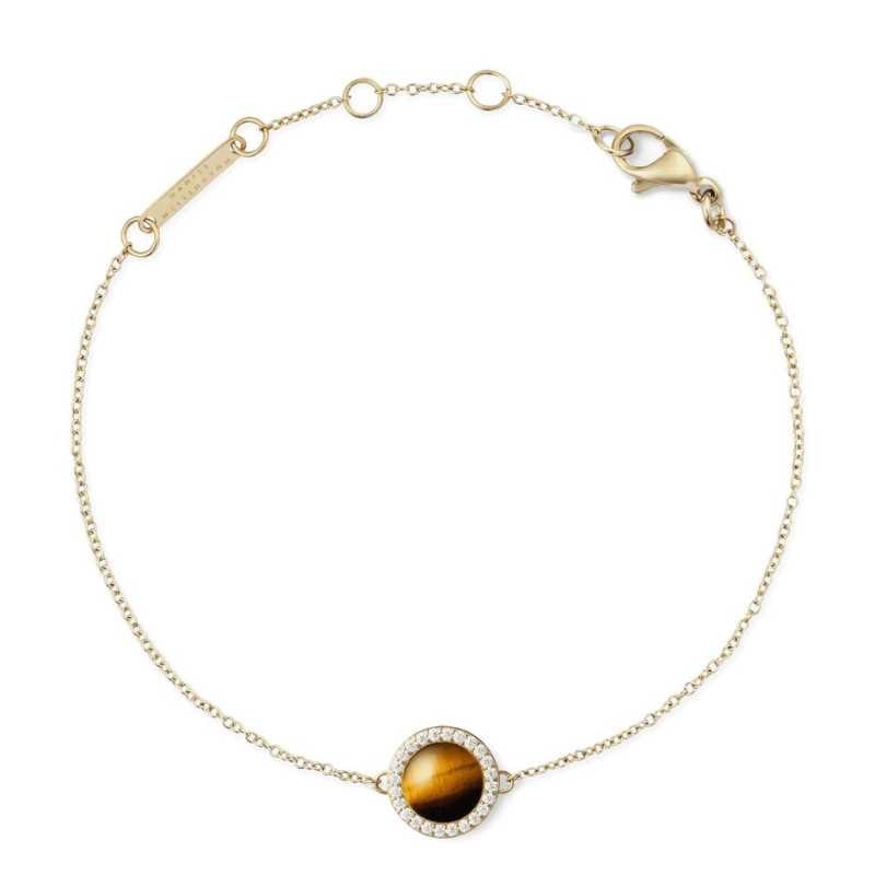 Pozlacený náramek s tygřím okem a krystaly DW00401427 Daniel Wellington Pozlacený náramek s tygřím okem a krystaly DW00401427 Daniel Wellington