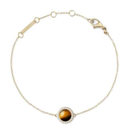 Pozlacený náramek s tygřím okem a krystaly DW00401427 Daniel Wellington