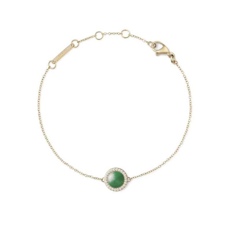 Pozlacený náramek s jadeitem a krystaly DW00401424 Daniel Wellington