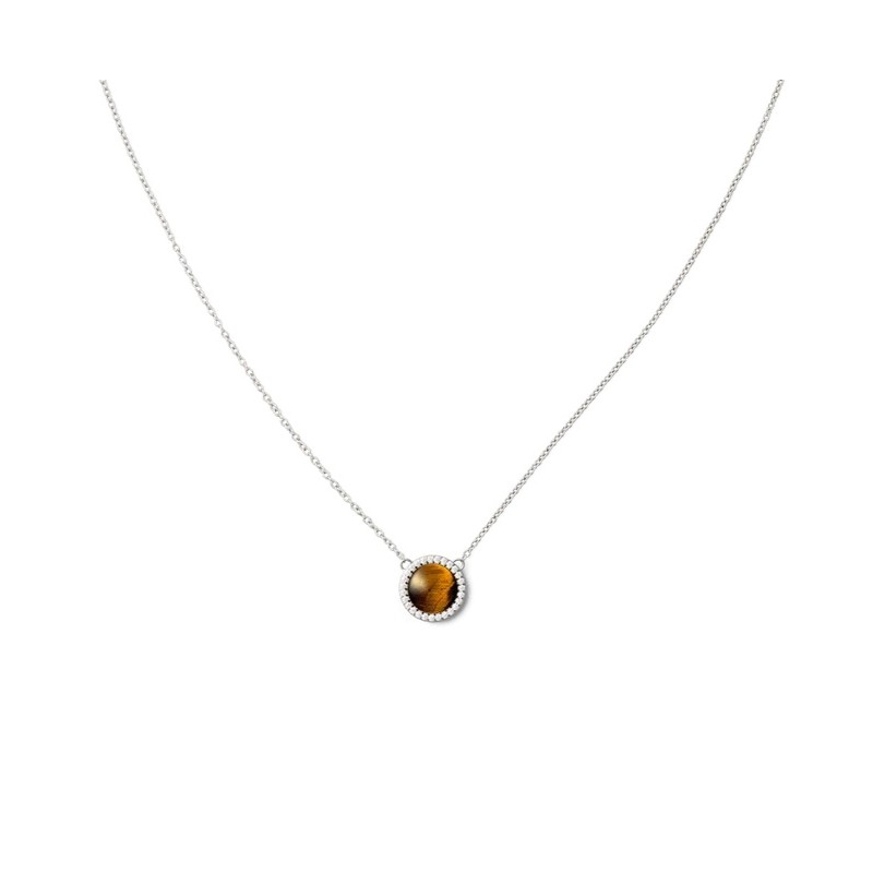 Krásný náhrdelník s tygřím okem a krystaly Audrey DW00401457 Daniel Wellington