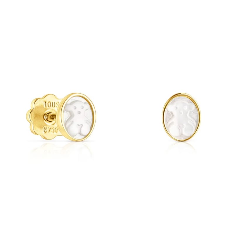 Drobné zlaté náušnice s perletí Camee 003596700 Tous