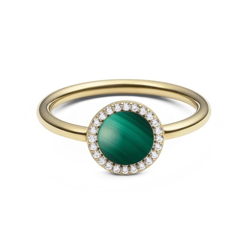 Elegantní pozlacený prsten s malachitem a krystaly Audrey DW0040133 Daniel Wellington / Obvod: 52 mm - 52 mm Elegantní pozlacený prsten s malachitem a krystaly Audrey DW0040133 Daniel Wellington / Obvod: 52 mm - 52 mm