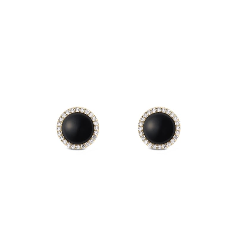 Pozlacené peckové náušnice s achátem a krystaly Audrey DW00401408 Daniel Wellington