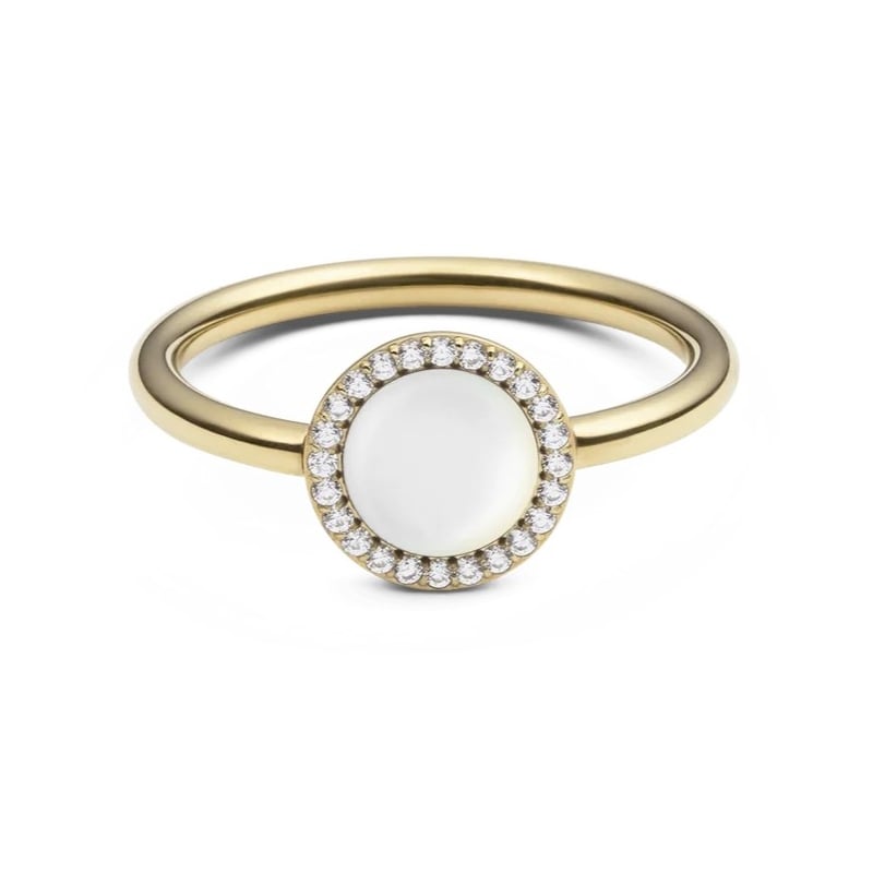 Pozlacený prsten s perletí a krystaly Audrey DW0040129 Daniel Wellington / Obvod: 56 mm - 56 mm