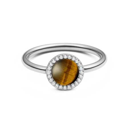 Jedinečný prsten s tygřím okem a krystaly Audrey DW00401209 Daniel Wellington / Obvod: 58 mm - 58 mm