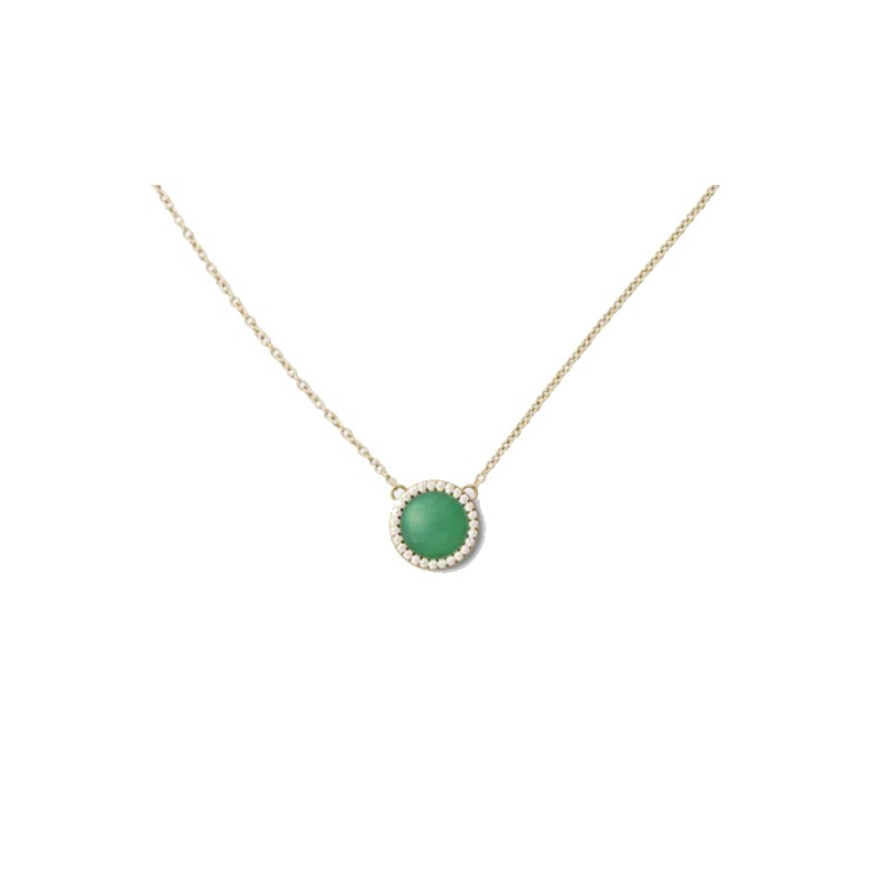Krásný pozlacený náhrdelník s jadeitem a krystaly Audrey DW00401442 Daniel Wellington