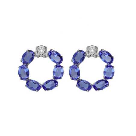 Oslnivé náušnice s modrými krystaly Harmony A4688-08HT Victoria Cruz