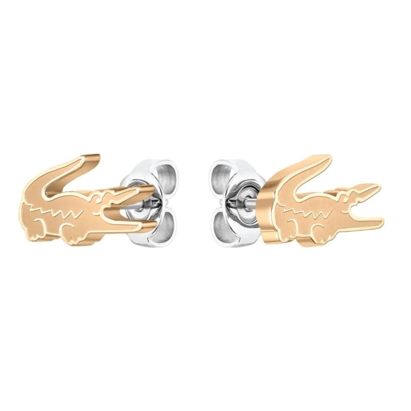 Stylové pozlacené náušnice Crocodile 2040052 Lacoste