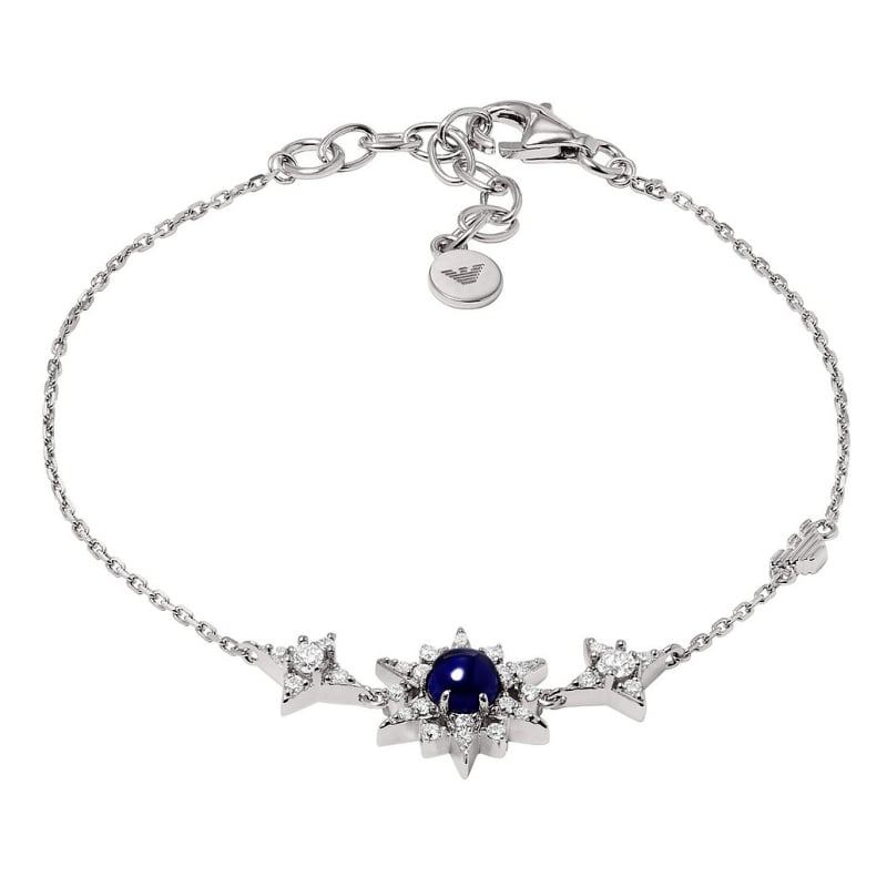 Blyštivý stříbrný náramek s kubickými zirkony EG3601040 Emporio Armani