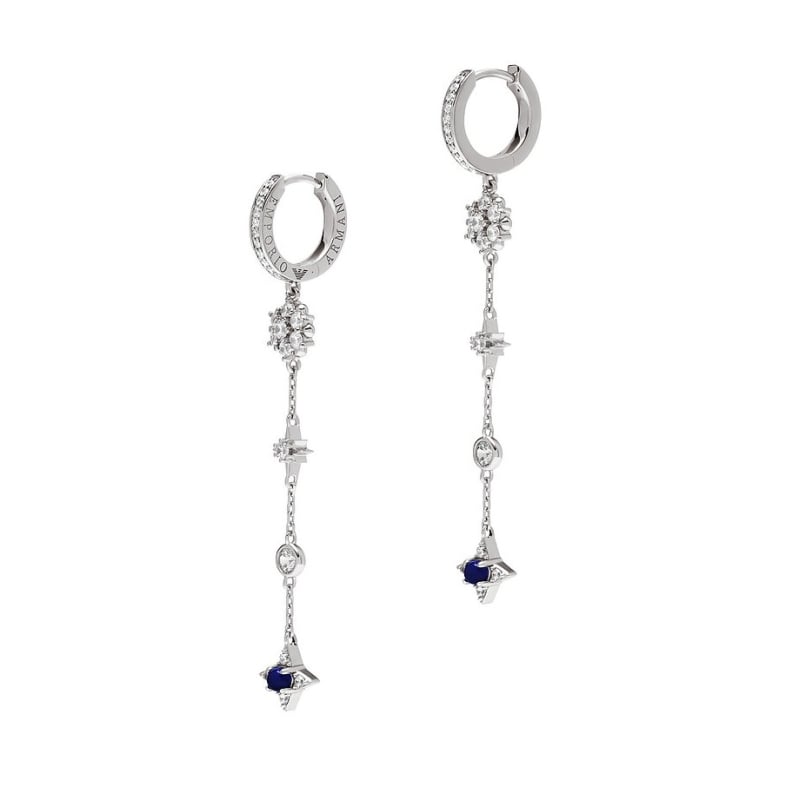 Dlouhé stříbrné náušnice s kubickými zirkony EG3602040 Emporio Armani Dlouhé stříbrné náušnice s kubickými zirkony EG3602040 Emporio Armani