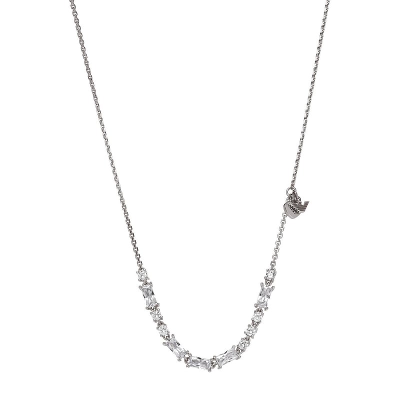 Blyštivý stříbrný náhrdelník se zirkony EG3604040 Emporio Armani Blyštivý stříbrný náhrdelník se zirkony EG3604040 Emporio Armani
