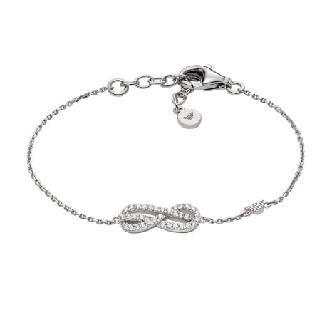 Stříbrný náramek Nekonečno s kubickými zirkony EG3598040 Emporio Armani